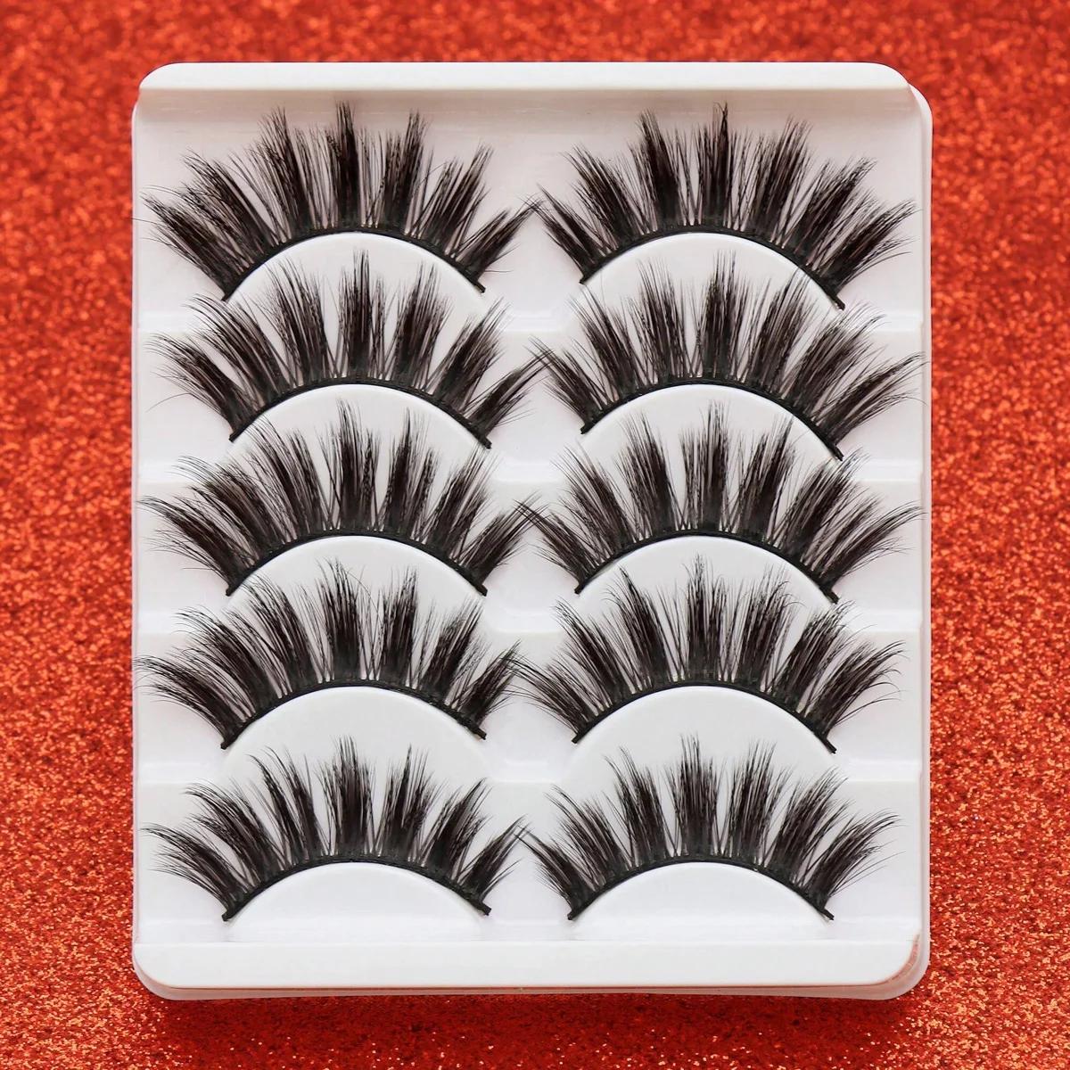 Espessura cílios postiços Extensão, Natural Mink Cílios, Curl 3D Alado, Cat Eye, Novo - Image 1