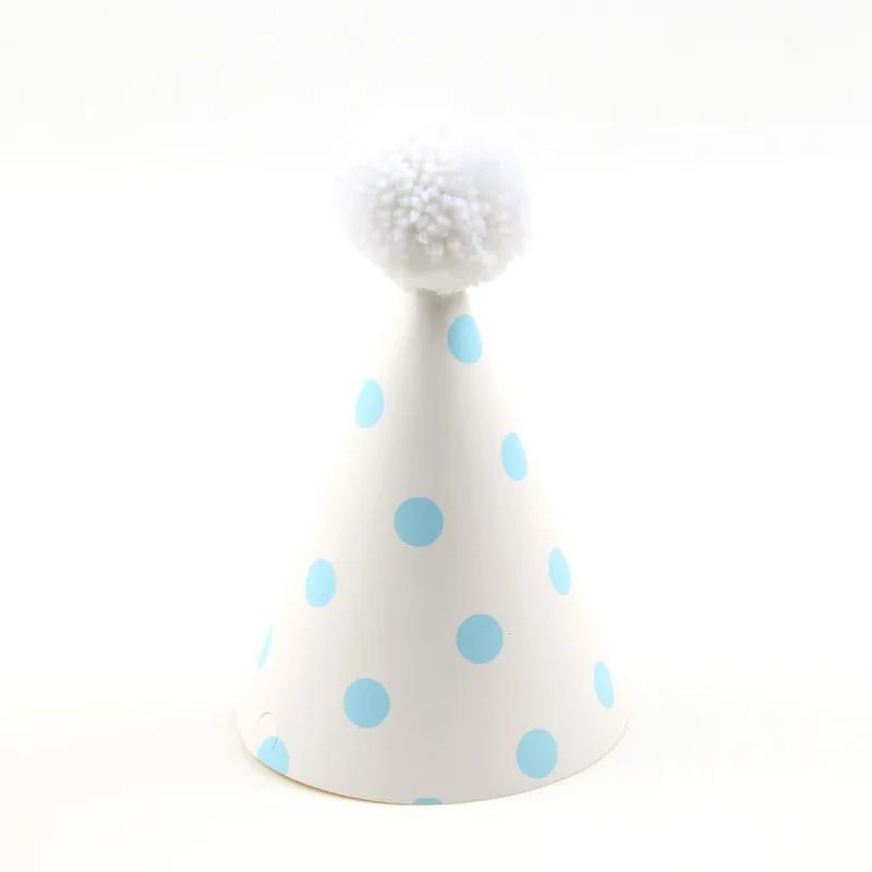 Touca de papel colorida diy com pompom e estrela, festa para bebês, crianças, aniversário, natal, presente, arco - Image 1
