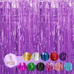 Folha De Alumínio Streamers para Decorações De Festa, Cortina De Franja, Festa De Aniversário, 6.5ft, 1Pc Set - Image 1
