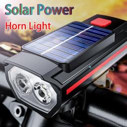 Luz dianteira de bicicleta recarregável usb com buzina de 120db destaque mtb farol de bicicleta de estrada lâmpada de aviso de equitação noturna peças de ciclismo - Image 1