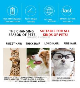 Profissional Clipper cabelo elétrico para animais de estimação, Dog Grooming Trimmer, USB recarregável Shaver, Low Decibel Haircut Machine - Image 2