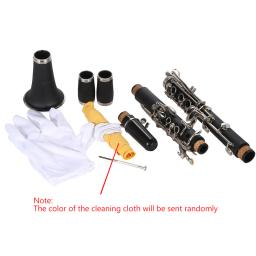 Abs clarinete bb cupronickel chapeado níquel 17 chave instrumento de sopro com pano de limpeza luvas acessórios para iniciante estudante - Image 4