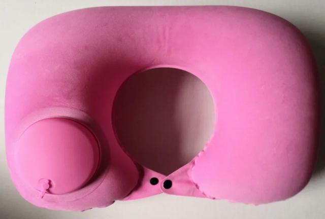 Travesseiro de Viagem Inflável U-Forma: Almofada Super Leve para Suporte Cervical
