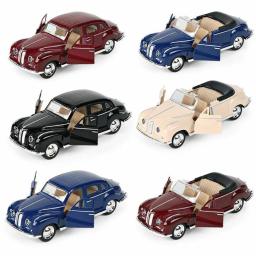 Modelo de carro diecast vintage, réplica miniatura do veículo, clássico puxar para trás, liga, coleção, decorar presentes, criança, 1:32 - Image 1