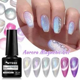 Aurora Cat Magnetic Esmalte Gel, Sparking Glitter, Laser Nail Art, Ímã Auroras, Semi Permanente, Gel UV, 7ml - Image 1
