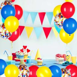 Conjunto com Confete, Vermelho, Amarelo, Azul, Carnaval, Circo, Decoração de Festa, Jogo, Primeiro Aniversário, Decoração - Image 4