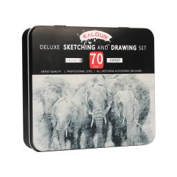 Art Painting Set para Artistas Profissionais, Lápis Carvão, Adult Art Sketching Tools, Drawing Tin Box Kit, 70 Pcs, 60 Pcs, 54 Pcs, 35 Pcs - Image 3