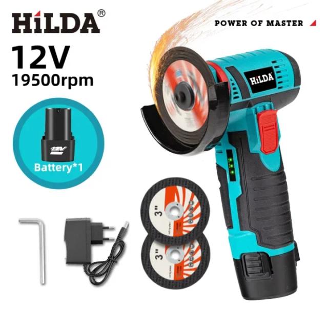 HILDA Mini Rebarbadora 12V Sem Fio para Reparo de Carro - Potência e Precisão em Suas Mãos