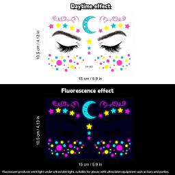 Luminosa Tatuagem Temporária Adesivos, Impermeável, Brilham no Escuro, Ideal para Festas, Festivais de Música, Eventos Especiais - Image 3