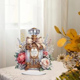Flor Perfume Especial Em Forma De Pintura Diamante, Desktop Ornamentos Kit, 5D DIY Diamond Art, Decorações De Mesa, Decoração De Mesa Do Quarto - Image 1