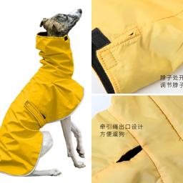 Jaqueta impermeável de colarinho alto ajustável, Impermeável quente de lã, Roupa para cães média e grande, Galgo italiano, Inverno - Image 1
