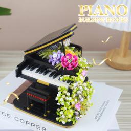 Criativo Piano Violino Bloco De Construção, Mini Instrumento Musical DIY, Modelo De Montagem De Flor Eterna, Presente De Aniversário Infantil - Image 2
