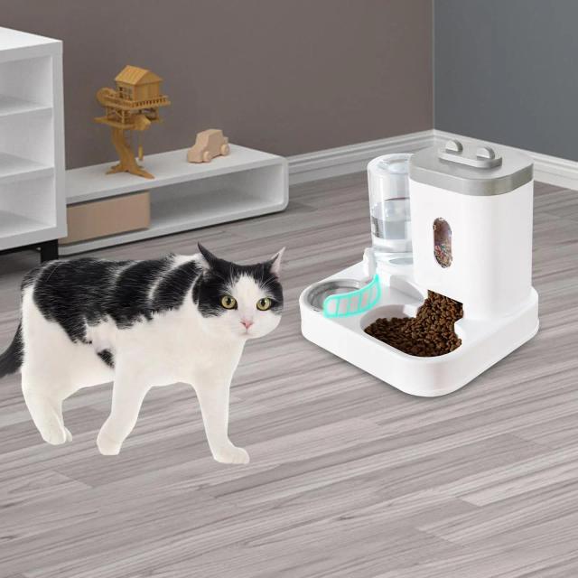Alimentador Automático e Fonte de Água para Animais de Estimação, Ideal para Gatos, Filhotes e Coelhos