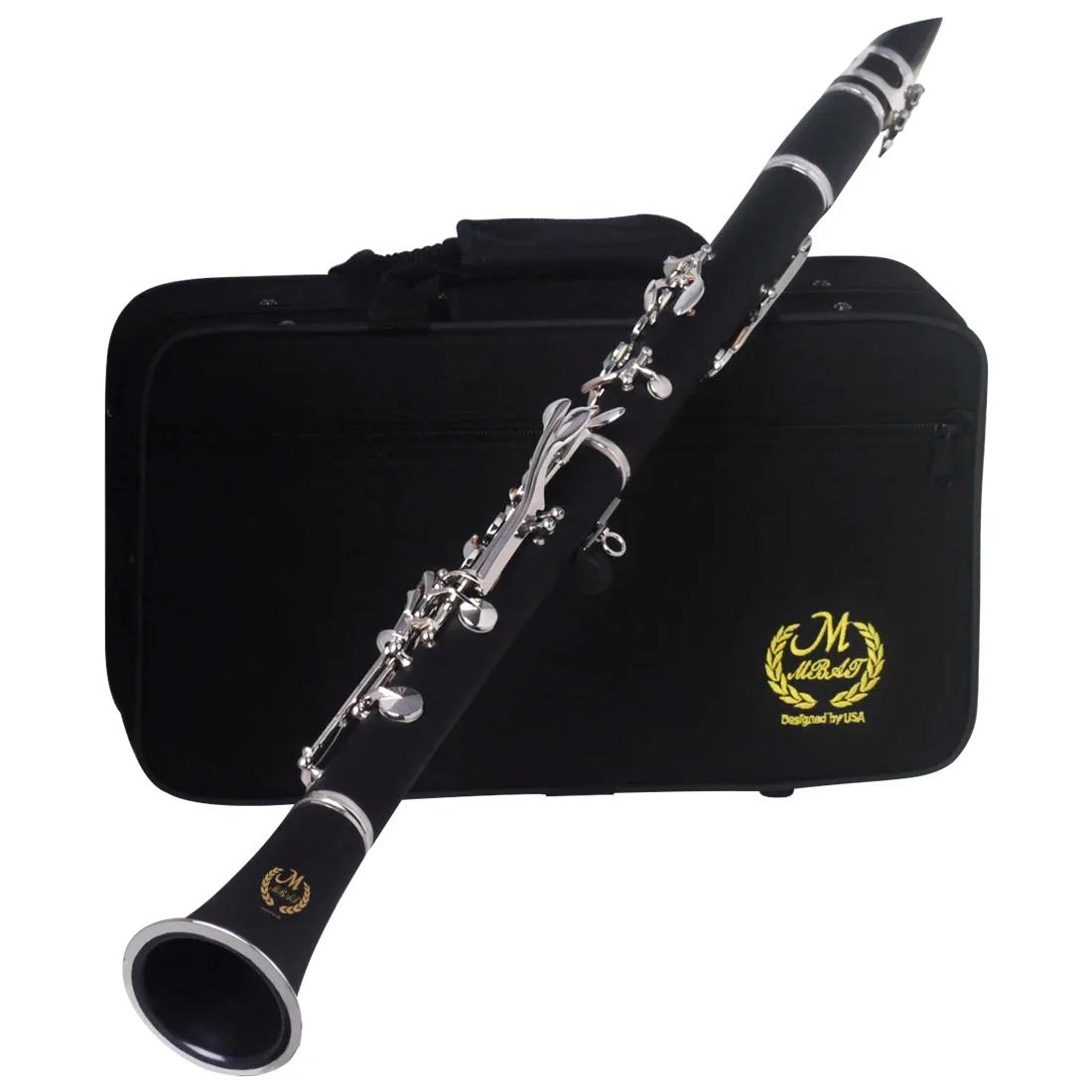 M MBAT-Clarinete Blackwind com Acessórios Bolsa, Bb, 17 Chaves, 6 Anéis, Profissional, Instrumentos Musicais, Sopros - Image 1