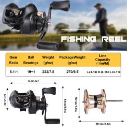 Sougayilang carretel de pesca de arremesso 8.1:1 relação de engrenagem sistema de freio magnético roda de pesca arrasto máximo 17.6lb carretel de pesca - Image 2