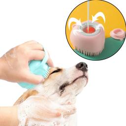 Cão do banheiro escova de banho massagem luvas de segurança macia pente de silicone com caixa shampoo acessórios para animais estimação gatos chuveiro aliciamento ferramenta - Image 2