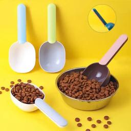 Multifuncional saco de selagem alimentação colher ferramenta criativa copo de medição pet fornecimentos gato e cão comida pá, saco de selagem clip colher - Image 3
