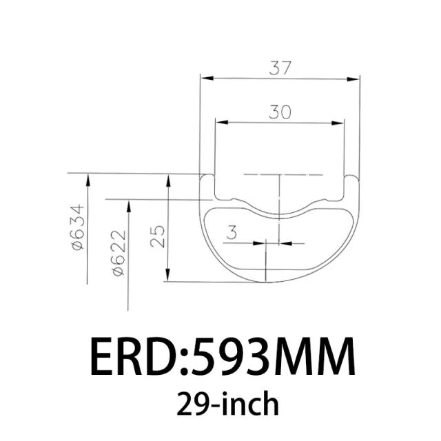 RIM MTB 29 polegadas Carbono UD Matte Aro Sem Gancho 345g