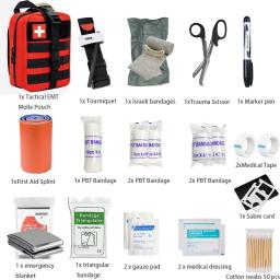 70 peças kit de primeiros socorros ifak com torniquete, kit médico emt ifak, mochila de sobrevivência de emergência, suprimentos de equipamentos de acampamento - Image 3