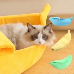 Banana cama para gato e cão, esteira quente e durável, cesta portátil, pet fornecimentos - Image 2