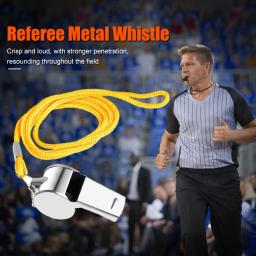 Apitos de árbitro de metal portátil com corda, apito esportivo extra alto, multiuso, futebol, futebol, basquete, treinamento - Image 4