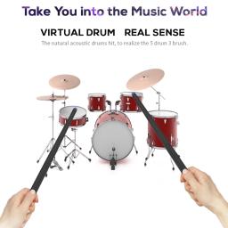 Kit de Bateria Somatossensorial Eletrônica com Baquetas e Pedais para Crianças e Adultos, Air Practice Instrumentos Musicais Gear - Image 4