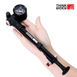 ThinkRider-Bomba de ar portátil bicicleta com calibre, 300PSI de alta pressão, garfo e suspensão traseira, amortecedor, Mountain Bike, Novo - Image 1