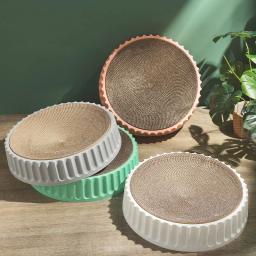 Round Cat Scratcher Pad, moagem garras papelão, papel ondulado gatos arranhando a placa, raspadores de gatinho, móveis para animais de estimação - Image 2
