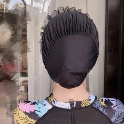 25UC Touca natação renda coreana para mulheres Touca natação à prova d'água Boné natação bonito - Image 4