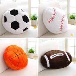 Ultra macio macio basquete e futebol forma jogar travesseiro, almofada do sofá, simulação, companheirismo, jogo, fã - Image 1