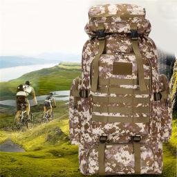 Impermeável Molle Camo Mochila Tática, Caminhadas, Camping, Viagem Mochila, Esportes ao ar livre, Escalada Bag, 80L - Image 4