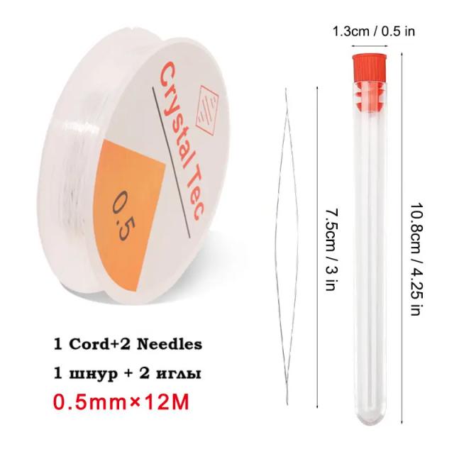Miçangas de 0,5-1,0 mm para Criação de Joias DIY e Artesanato com Elastano