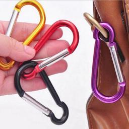 8pc liga de alumínio carabina chaveiro gancho clipe fivela slide bloqueio caminhadas escalada acampamento ao ar livre snap clip lock karkarkarkarkarkarkarabijn - Image 2