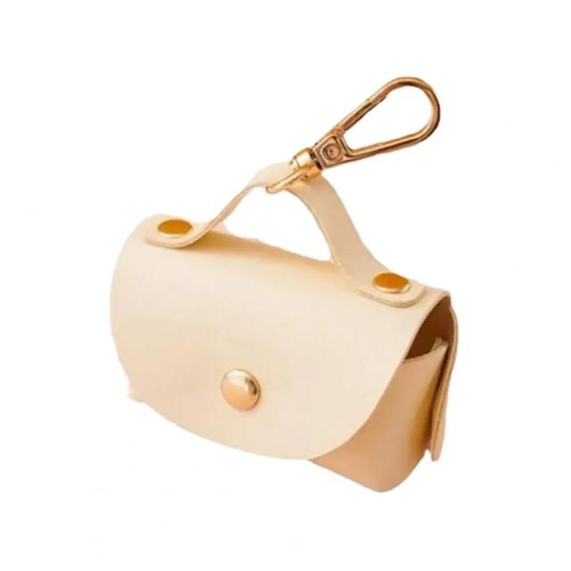 Bolsa de couro sintético para pets com dispensador de sacolas, organizador portátil e elegante para suprimentos de higiene canina