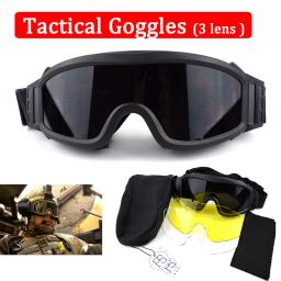 Óculos táticos ao ar livre para homens, óculos de proteção ocular, óculos de treinamento do exército, CS Shockproof Sports Air Gun Glasses - Image 1