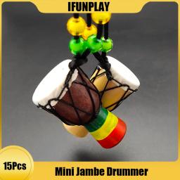 12 pçs mini jambe baterista individualidade djembe pingente percussão tambor mão africano instrumento musical colar - Image 1