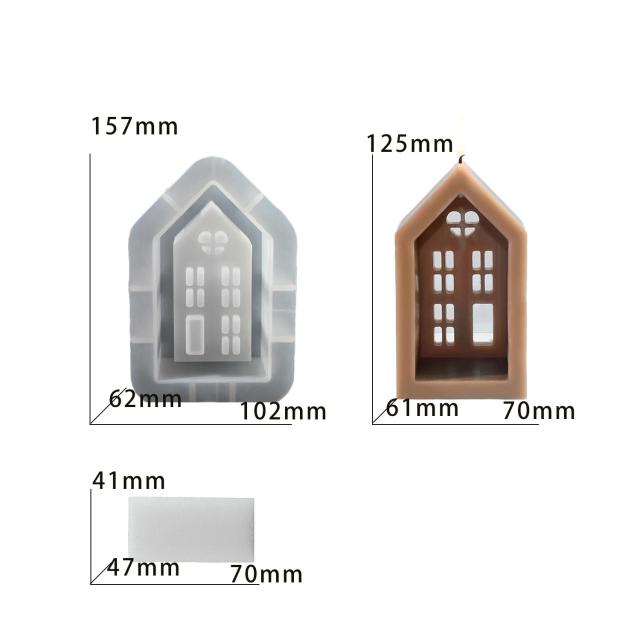 Conjunto de Moldes de Silicone para Velas em Forma de Vila, Kit DIY de Decoração para Natal e Presentes com Resina Epóxi