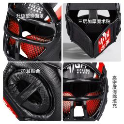 PU Sanda Boxe Capacete para Adultos, Proteção Espessada, Taekwondo Headguard Set, Artes Marciais Headguard - Image 5