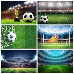 Campo de futebol grama tema fundo meninos chá de bebê festa de aniversário decoração banner vinil fotografia pano de fundo photo studio adereços - Image 1