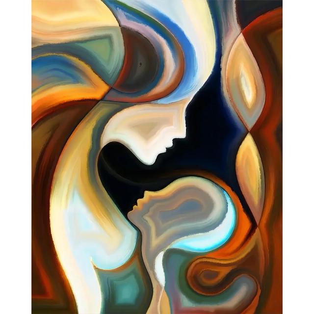 Kit de Pintura por Números para Adultos - Mulheres Abstratas em Acrílico e Óleo Digital para Decoração de Parede e Presentes Sem Moldura