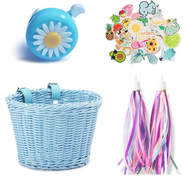 Cesta de Bicicleta Handmade com Sino e Tassel - Acessórios Ajustáveis para Crianças e Adultos