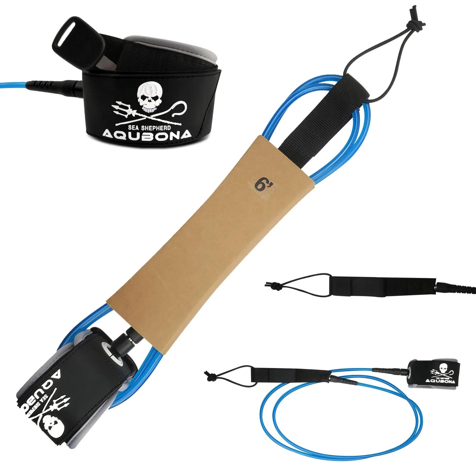 Leash de prancha de surf premium 6 pés, 7 pés, 8 pés e 7 mm corda de perna para surf, skim, longboard, pranchas de remo SUP - Image 1
