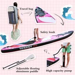 WKERSIY Inflável Stand Up Paddleboard SUP Board 6 Polegada Prancha Grossa de Surf Set Wakeboard Kayak Acessórios Não-Slip Deck - Image 6