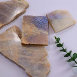 Pedra De Fatia De Moonstone Azul Natural, Ornamento De Pedras Preciosas Soltas, Decoração De Casa, Presente De Férias - Image 3