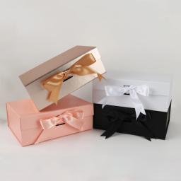 Caixa de presente magnética Flip Ribbon, caixa dobrável branca para casamento, festa de Halloween infantil, caixa de papel, vendas diretas da fábrica, 1pc - Image 2