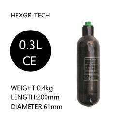 Fibra De Carbono Cilindro HPA Tanque, Cilindro De Gás De Alta Pressão, FX Caça Mergulho, M18 x 1.5, 4500Psi, 300Bar, 30Mpa0.42L, 0.5L, 500cc - Image 3