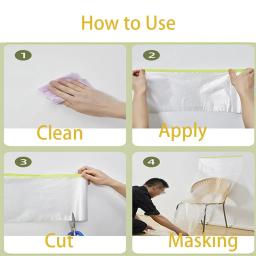 Filme de mascaramento transparente pré-gravado, gota e pano, folhas de plástico, protetor do tapete do assoalho para a mobília, pintura do carro - Image 4