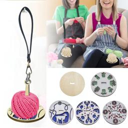 Suporte De Fio De Madeira Spinning Com Alça De Pulso, Ferramentas De Tricô, Acessórios De Crochet, Costura DIY, Carretel De Rosca, Enrolador De Bola De Lã - Image 4