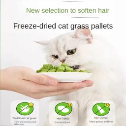 Cat Grass Freeze Dried Pellets, Semeado e Nu, com Depilação Bolas, Instant Cat Snacks - Image 5