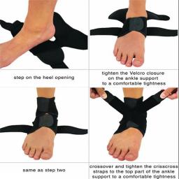 Suporte Elástico de Tornozelo para Proteção de Ginásio Bandagem de Pé Correndo Faixa de Tornozelo Preto Guarda de Segurança Esportiva 1Pc - Image 3